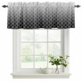 thumbnail image 2 of Moroccan Black Valances for Windows, Decorative Rod Pocket Window Valance Curtains, Geometric Abstract Gradient Plaid Short Curtain Drapes for Kitchen/Bathroom/Living Room, 2 Panels, 42" W x 12" L, 2 of 8