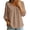 Khaki, variant on Women T-Shirts Blouses Lapel 3/4 Sleeve Tunic Collar Baggy Beach Shirts Birthday Solid Color Tops