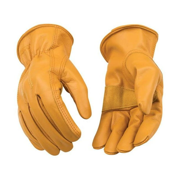 Kinco Kinco 7669831 Mens Outdoor Cowhide Leather Driver Gloves, Gold