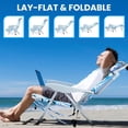 thumbnail image 3 of Portable Beach Chair for Adults, Outdoor Camping Chair Lay Flat Folding Backpack Beach Reclining Chair with 5 Positions, Headrest, Cup Holder, Heavy Blue Coconut Tree, 3 of 13