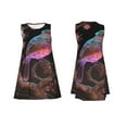 thumbnail image 7 of Honeii Bird4 Print Women's Sleeveless Dress, Loose Fit Casual Dress for Women, Summer Fashion Dress, 7 of 7
