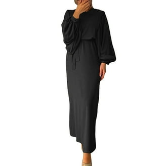 IBTOM CASTLE Abayas for Women Muslim Dress Prayer Clothes Zipper Maxi Long  Robe Kaftan Dresses Islamic Dubai Loose Abaya Dress 4XL Black - Walmart.com