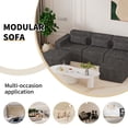 thumbnail image 3 of Comfy Deep Seat Modular Sectional Sofa, Movable Upholstered Couch for Living Room Apartment (4 Seat + 2 Ottoman,Gray), 3 of 14