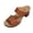 Brown, variant on Women's Block Heels Sandals Two Strap Flatform Open Toe Slip On Mules Sandals, White Size 6