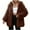 Brown -COAT, variant on Women's Faux Fur Coats Fluffy Oversized Long Sleeve Fuzzy Jackets Winter Warm Thick Hooded Coat Thermal Open Front Shaggy Parka