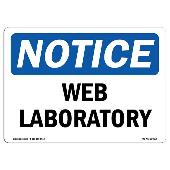 OSHA Notice Sign - Wet Laboratory | Plastic Sign | Protect Your Business, Construction Site, Warehouse & Shop Area |  Made in the USA