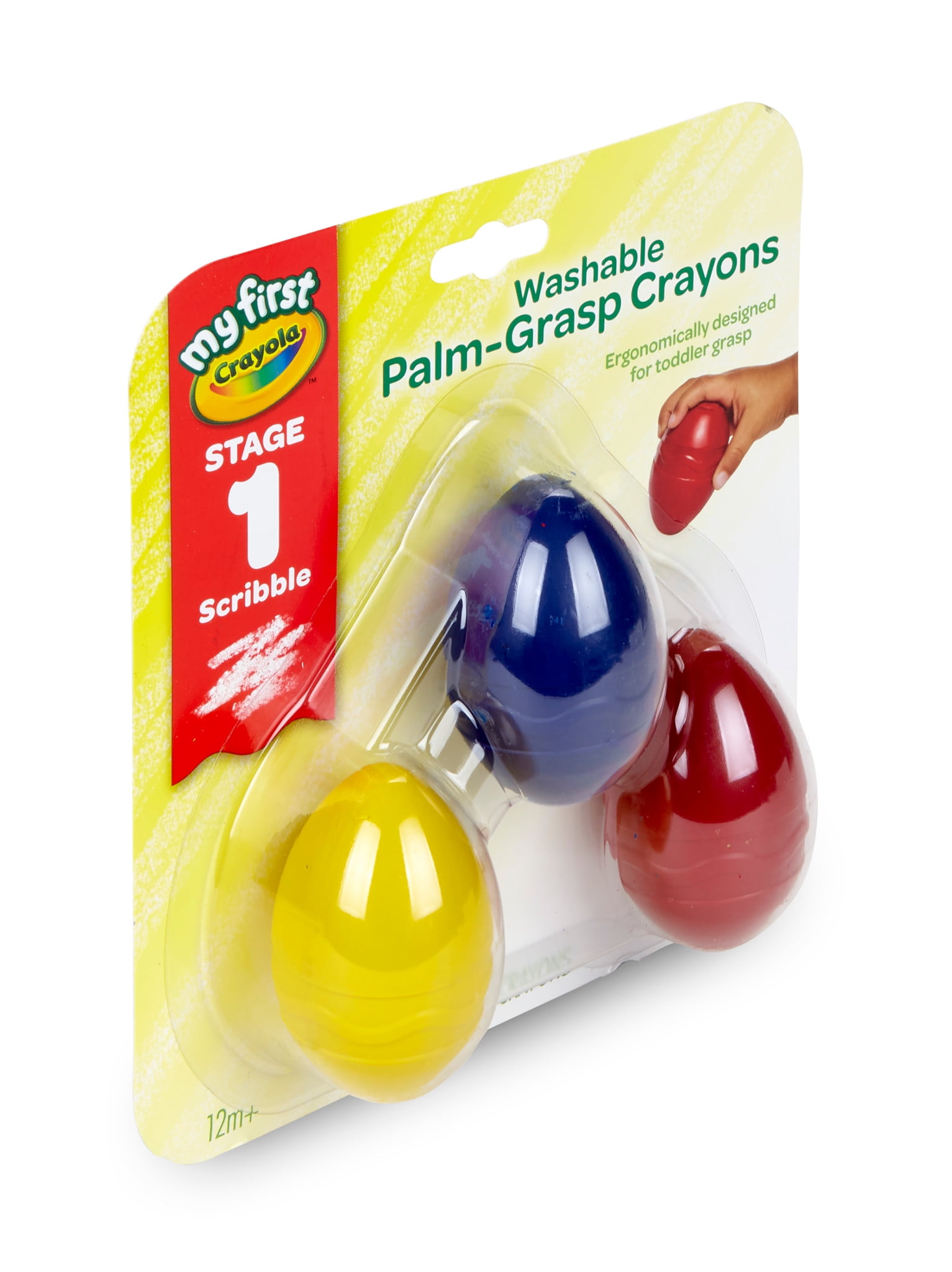 Crayola My First Washable Palm Grasp Crayons, Assorted Colors, Set of 3 
