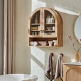 thumbnail image 5 of SinCiDo Bathroom Medicine Cabinet with Doors, Arched Wall Mounted Cabinet w/ Adjustable Shelves and Open Shelf, over The Toilet Storage Cabinet, 5 of 9