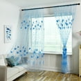 thumbnail image 2 of 1/2Pcs Window Lace Floral Curtain Panel Drape Voile Tulle Sheer Balcony Valance Divider Room Door Decor, 2 of 7