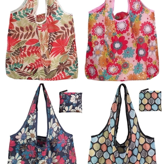 Reusable Grocery Bags,4 | 6 | 12 Pack 50Lbs Foldable Washable Fashion Shopping Bags,Portable Tote Bags Gifts For Women