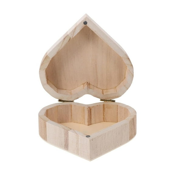 Antilog Wooden Jewelry Boxes, Wooden Heart Shaped Jewelry Storage Box Packaging Carrying Case Craft Decoration Hot
