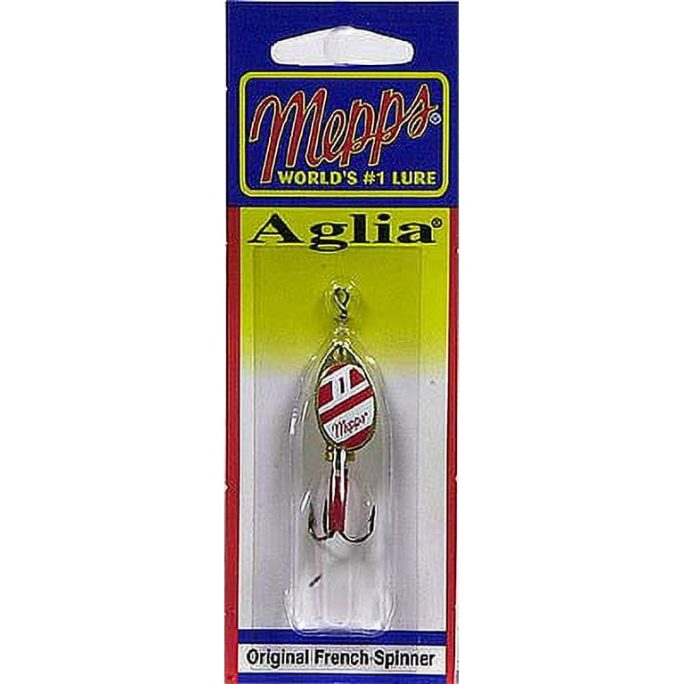 Mepps Plain Aglia Inline Spinner, 1/8 oz, Red and White 