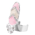 thumbnail image 2 of Corona Bowknot Crystal Finger Nail Art Anillos Armadura Dorada Anillo Cola Conjunta Joyería para Fiesta 5#, 2 of 8