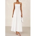 thumbnail image 3 of Vestido largo PRETTYGARDEN para mujer, estampado, verano 2025, blanco, 3 of 9