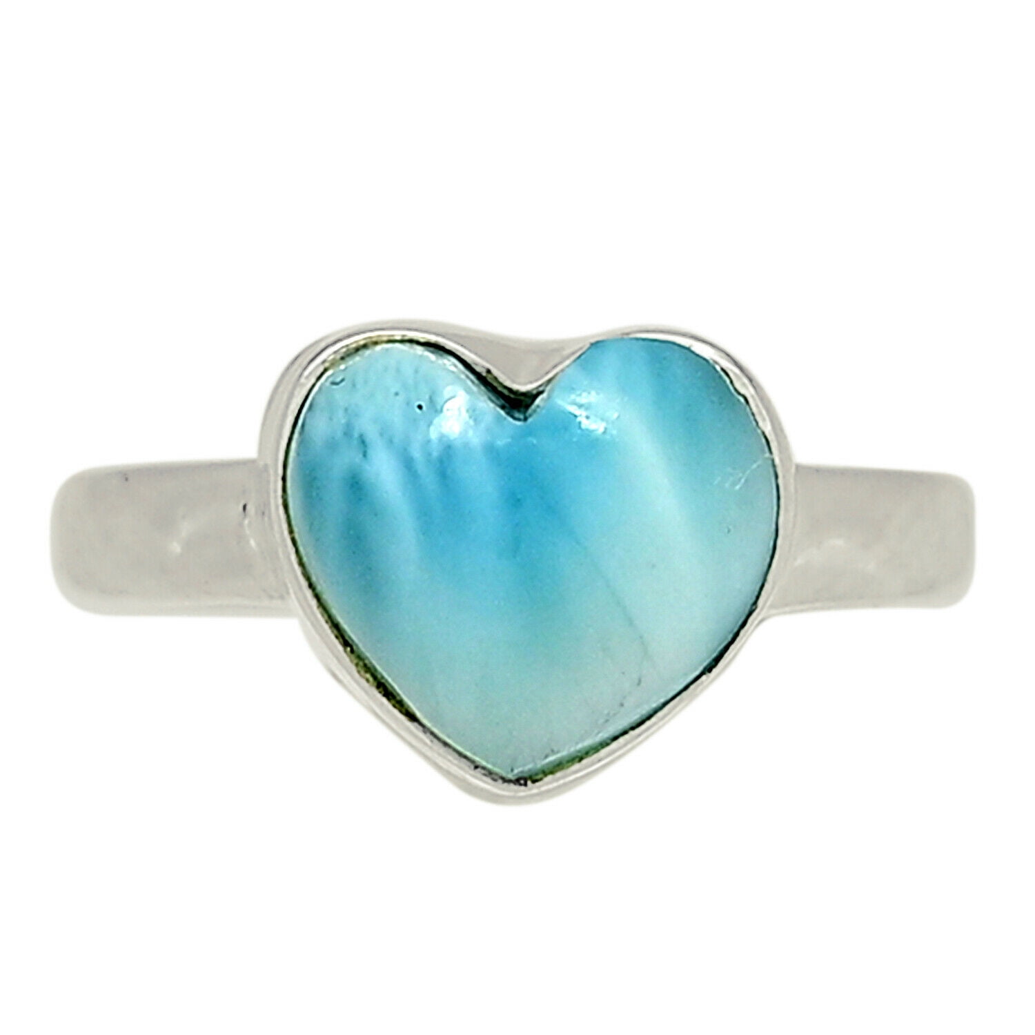 Dominican Republic Larimar Gemstone 925 Sterling Silver Ring Size us 7 