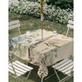 thumbnail image 2 of Square Outdoor Tablecloth with Umbrella Hole Vintage Eiffel Tower Outside Table Cloth Waterproof Patio Table Cover Rustic Love Floral Botanical Retro Zipper Tablecloths for Picnic Camping 54x54 Inch, 2 of 8