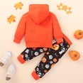 thumbnail image 4 of Zylarhe Kids Halloween Printed Sweatshirt Set Cozy Autumn Party Outfit for Boys Girls Orange 18-24 Months, 4 of 9