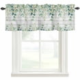 thumbnail image 3 of Valance for Windows,Rustic Green Leaves on Gray Wood Valances Curtain Rod Pocket Valance for Kitchen Bedroom Living Room Bathroom,Watercolor Eucalyptus Leaf Short Curtains Window Treatment 42x12in, 3 of 9