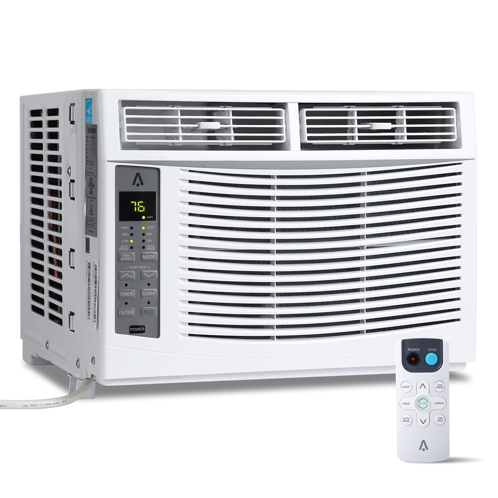 Missky 6000 BTU Air Conditioners Window Unit, Efficient Cooling Small Window AC Units with Remote Controlled, Cools Rooms up to 250 Sq.ft, White