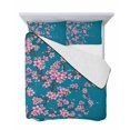 thumbnail image 7 of Quilts Twin Size Bedding Set, Spring Floral Lightweight Quilted Comforter, Watercolor Pink Cherry Blossom Branches Blue Soft Reversible Bedspread Coverlet with Pillow Covers for All Season, 68" x 86", 7 of 7