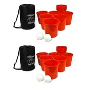 Yard Games Giant Outdoor Yard Pong Set with 12 Buckets & 2 Balls (2 Pack)