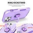 thumbnail image 3 of iPhone 11 Pro Max Case,Dteck Shockproof Rubber 3-Layer Protection Hybrid Armor Ring Holder Kickstand Cover for iPhone 11 Pro Max,Purple, 3 of 6