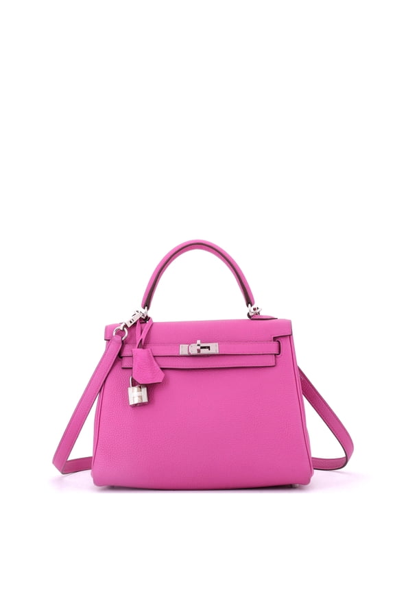 Pre-Owned Kelly Handbag Magnolia Togo with Palladium Hardware 25 By Rebag