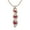 Rose Plated Silver, variant on 0.41 Cts Round Ruby Glass Filled Wrapped Three Stone 925 Sterling Silver Women Spiral Wedding Necklace