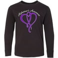 thumbnail image 3 of Inktastic Alzheimer's Awareness Purple Ribbon Heart Long Sleeve Youth T-Shirt, 3 of 5