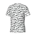 thumbnail image 3 of Yiaed Fish Bones Print Mens Short Sleeve Tight Fit T-Shirt, Crewneck Casual Tee-Small, 3 of 5