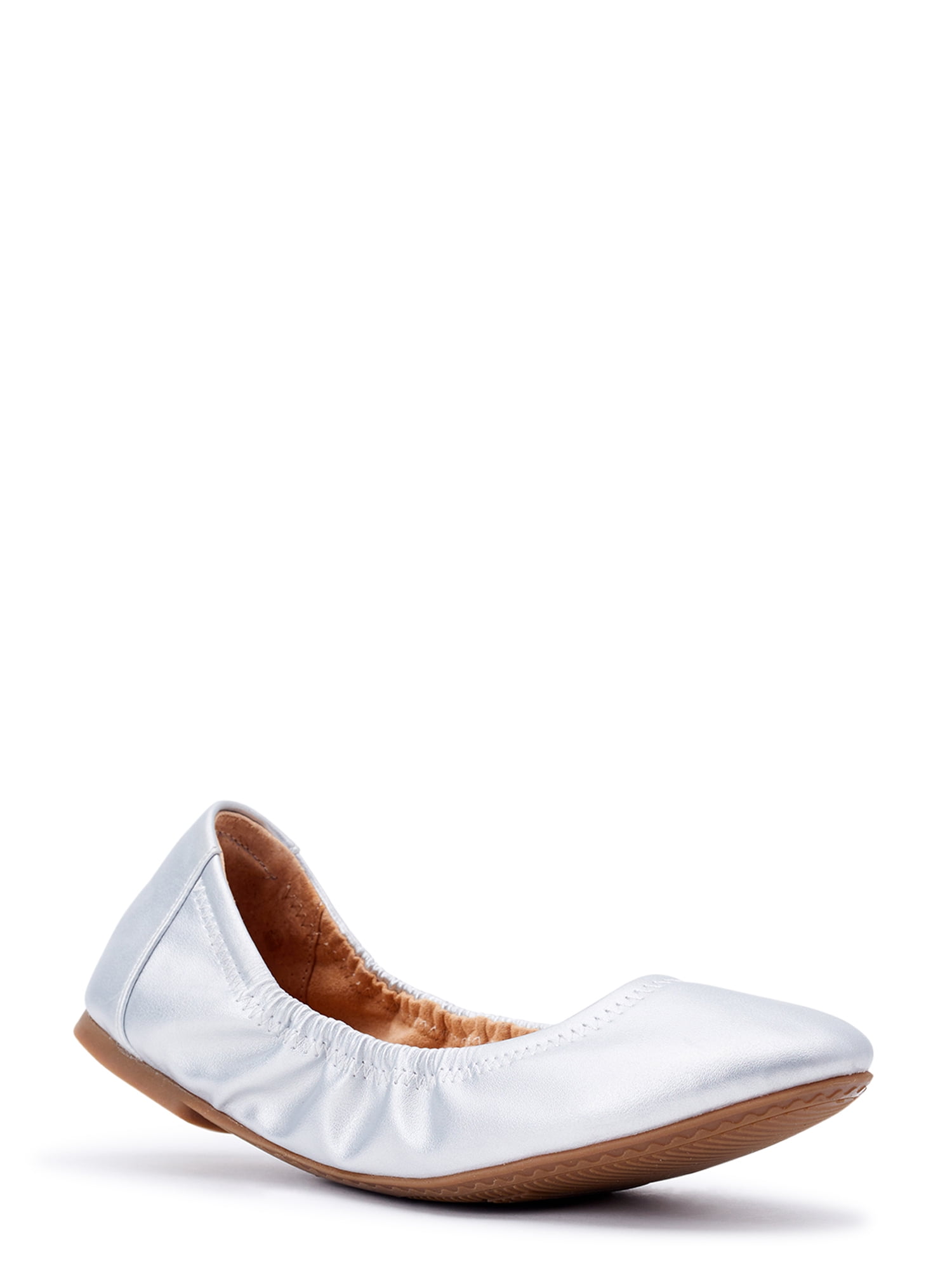 Time and Tru Women's Scrunch Ballet Flats, Wide Width Available