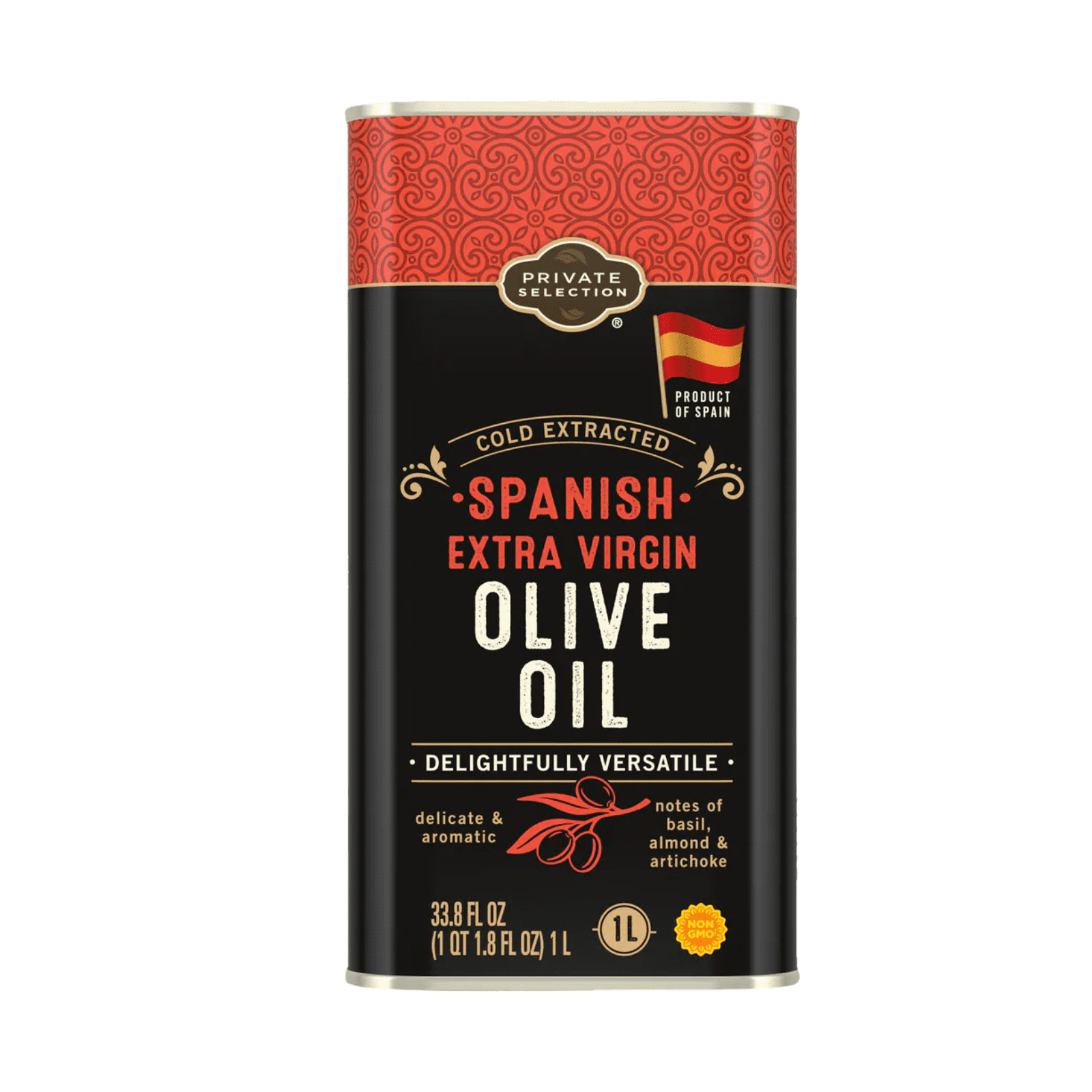 Private Selection Spanish Extra Virgin Olive Oil, Cold Extracted, Delicate & Aromatic, Product of Spain, 33.8 fl oz (1 L) , 2 Pack + Bonus