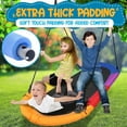 thumbnail image 7 of SereneLife 67" Giant Platform Tree Swing with Hang Kit, Outdoor Swing Set for Kids and Adults with 700 lbs Weight Capacity, Cushion Padded Metal Frame, Heavy-Duty Swing Ropes, Rainbow, 7 of 7