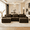Brown, variant on QuzyAor 117 Inch Modern U Shaped Compressed Boneless Sectional Sofa, 3 Seater Corduroy Cloud Couch with Ottoman, Memory Foam Extra Deep Seat, No Assembly Living Room Furniture, Brown