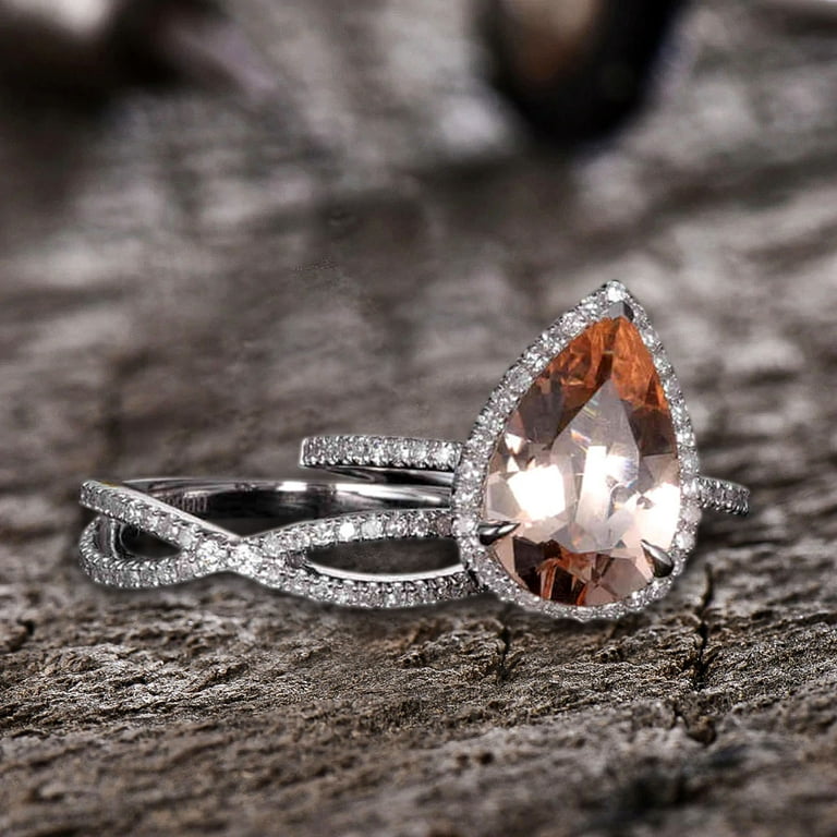 Peach morganite 2024 engagement ring