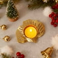 thumbnail image 2 of Luoshdecor Metal Leaf Flower Shaped Candel Holder,Gold Hollowed Out Tea Light Holder for Tabletop Holiday Decoration, 2 of 7