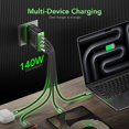 thumbnail image 4 of Cargador MFish de 140 W USB-C GaN, 4 puertos, enchufe plegable, 4 of 8