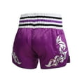 thumbnail image 2 of TiaoBug Kids Boys Muay Thai Shorts Kick Shorts Fight Kickboxing Shorts Fitness Training Sportwear B Purple 17-18, 2 of 5