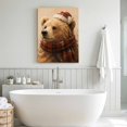 thumbnail image 6 of Canvas Wall Art, Cute Bear Framed Canvas Prints for Bedroom Living Room, Christmas Hat Wild Snowy Winter Rustic Large Gallery Wrapped Wall Decor for Home Office, Gifts, 18"x24" Ship Next Day, 6 of 9