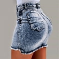 thumbnail image 2 of YUEJUIR Summer Skirt Women Fashion Summer Short Jeans Denim Female Pockets Wash Denim Mini Skirts Pencil Skirt Casual Skirts For Women (Light Blue,XXL), 2 of 6