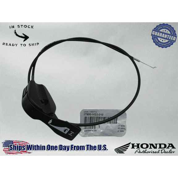 Honda Genuine OEM Throttle Cable Lever Assy HRR216 HRS216 HRT216 17850-VG3-010