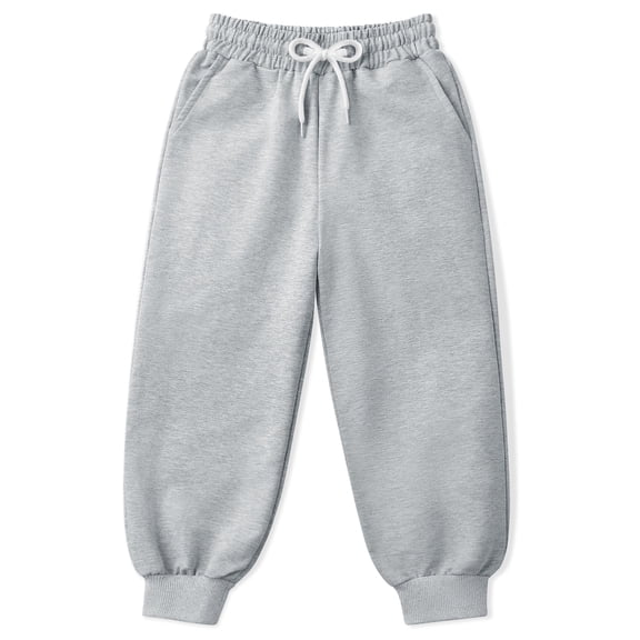 KIDDORY Toddler Girls Sweatpants Cotton Jogger Pants with Stretch Waist and Pockets for Daywear Outdoor Play 2T-12Y