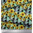 thumbnail image 3 of Soimoi Polyester Crepe Fabric Check,Dot & Sunflower Flower Printed Craft Fabric by The Yard 52 Inch Wide, 3 of 3