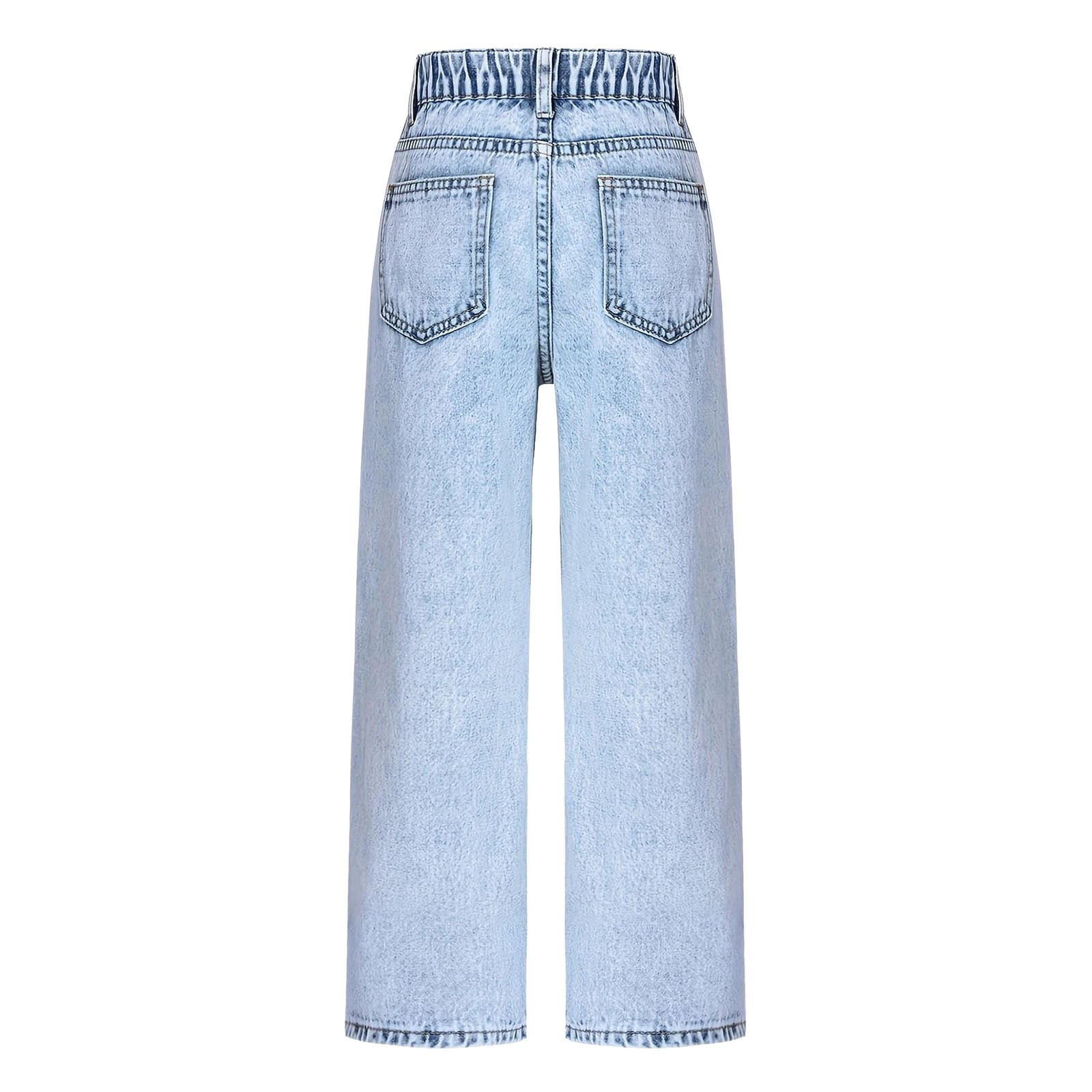MUXiin Baggy Jeans for Girls 13 Elastic Waist High Waisted