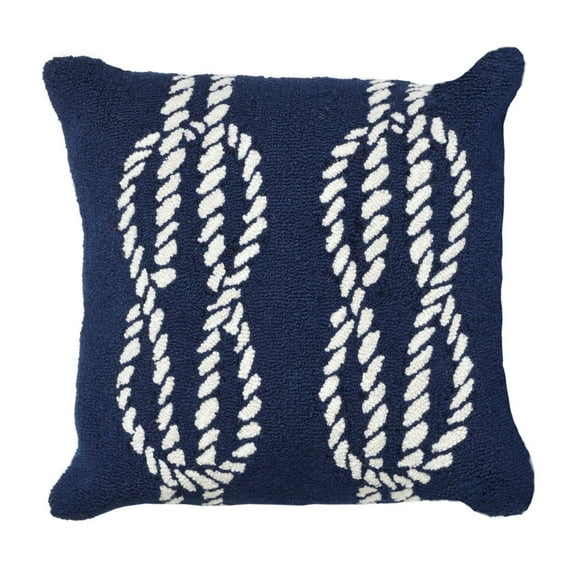 Liora Manne Frontporch Ropes Indoor Outdoor Decorative Pillow Navy