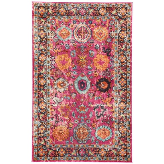 Rug in Pink and Orange (3 ft. L x 2 ft. W)