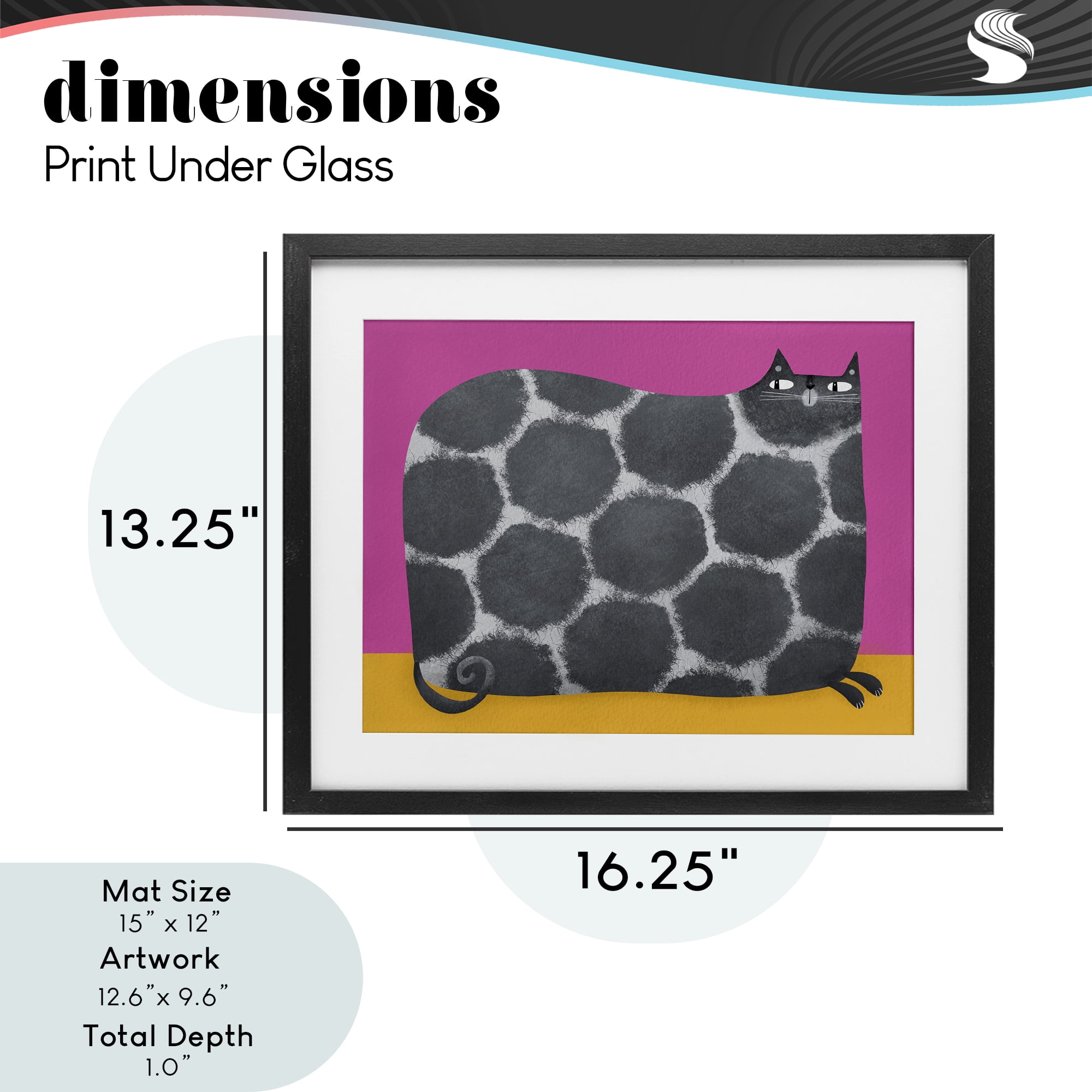 Stupell Industries Big Spots on Cat Black Framed Print Under Glass, design by Gabriela Avila