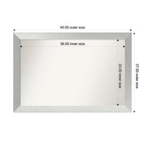 Amanti Art Custom Framed Wall and Bathroom Mirror (27 x 40 in.), Brushed Sterling Silver Frame