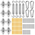 thumbnail image 1 of Sun Shade Sail Hardware Kit 80pcs for Rectangle Sun Shade Sails Canopy Installation Accessories M6 Turnbuckles, 1 of 7