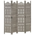 thumbnail image 1 of vidaXL Hand carved 4-Panel Room Divider Grey 160x165 cm Solid Mango Wood, 1 of 5